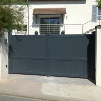 Portail Alu couleur gris anthracite 7016